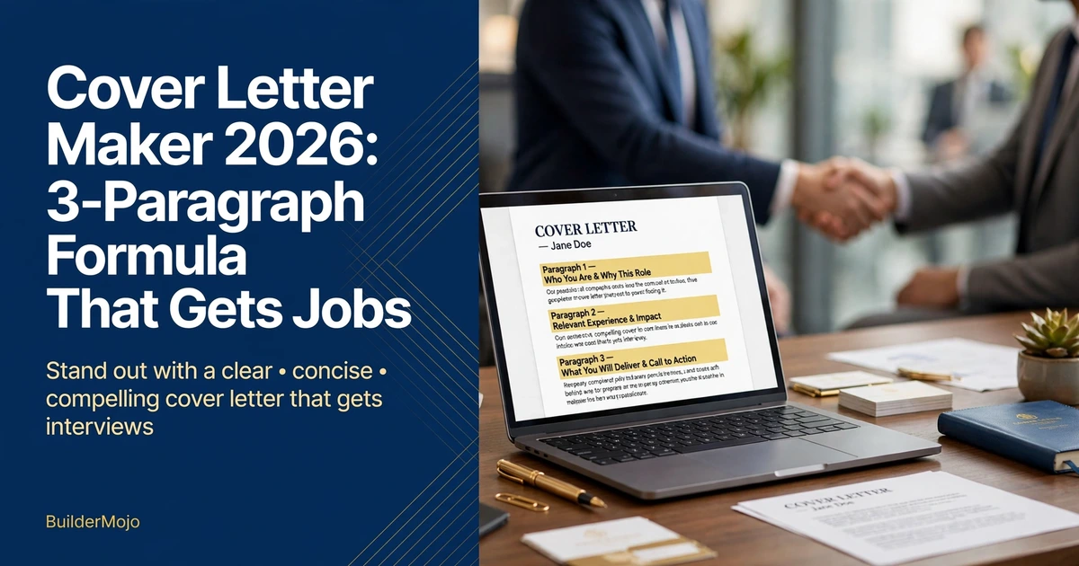 Cover Letter Maker 2026: 3-Paragraph Formula That Gets Jobs